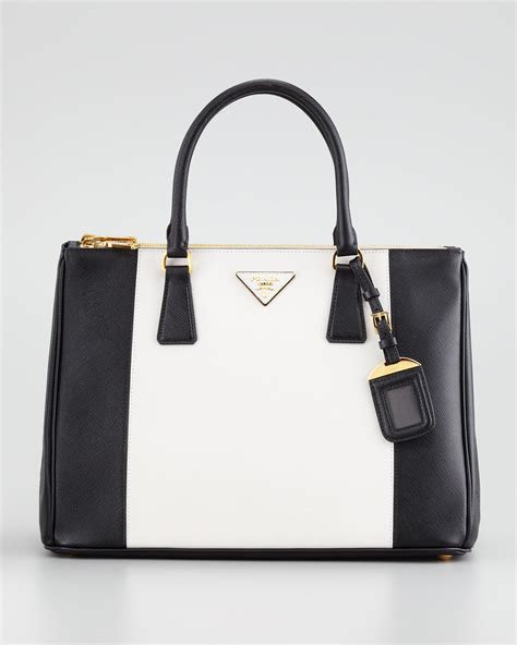 prada black and white handbags.